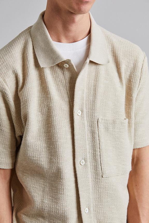 Norse Projects Gustav Crochet Jersey Shirt Oatmeal-4